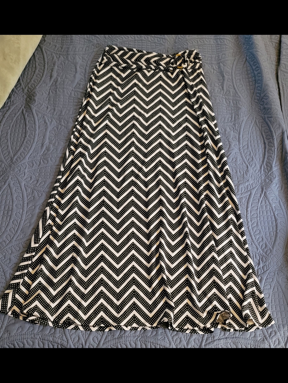 Black and White Chevron Maxi Skirt